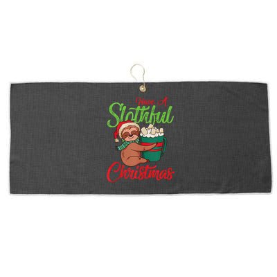 Sloth Lover Merry Slothmas Xmas Holiday Sloth Christmas Tank Top Large Microfiber Waffle Golf Towel