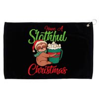 Sloth Lover Merry Slothmas Xmas Holiday Sloth Christmas Tank Top Grommeted Golf Towel