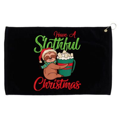 Sloth Lover Merry Slothmas Xmas Holiday Sloth Christmas Tank Top Grommeted Golf Towel