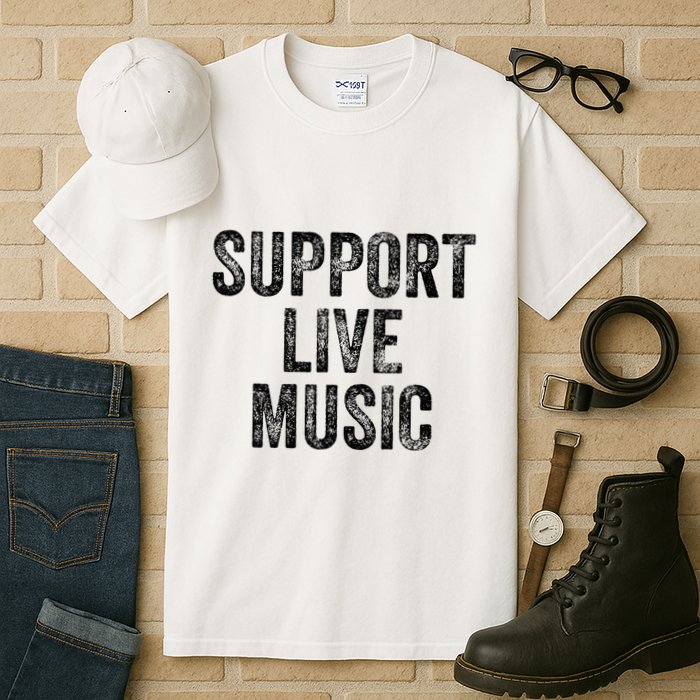 Support Live Music Concert Music Band Lover Live Tall T-Shirt