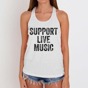 Support Live Music Concert Music Band Lover Live Women's Knotted Racerback Tank