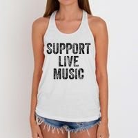 Support Live Music Concert Music Band Lover Live Women's Knotted Racerback Tank