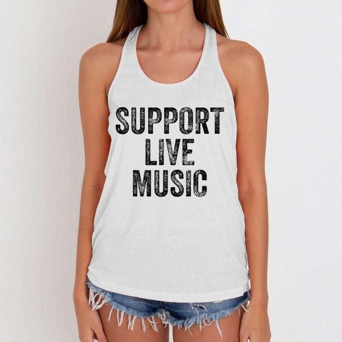 Support Live Music Concert Music Band Lover Live Women's Knotted Racerback Tank