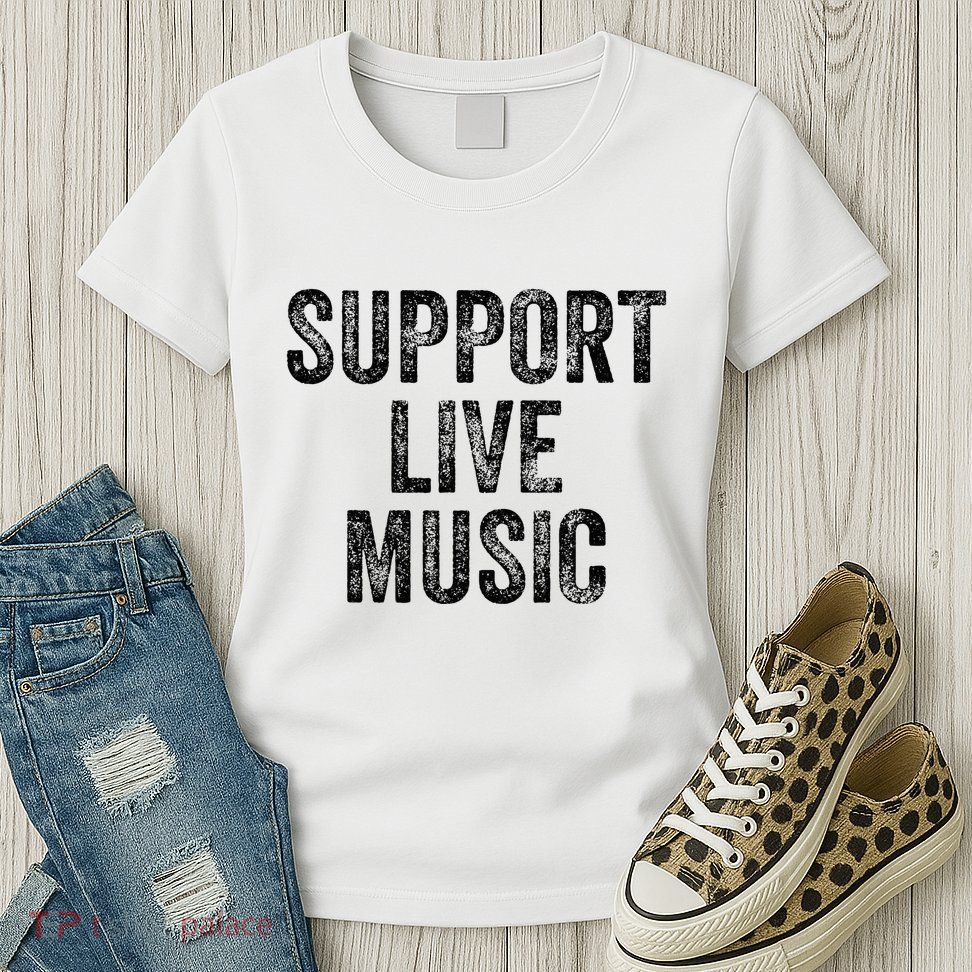 Support Live Music Concert Music Band Lover Live Womens T-Shirt
