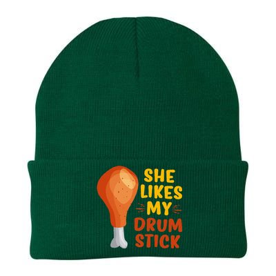 She Likes My Drum Stick Funny Couple Matching Thanksgiving  Knit Cap Winter Beanie