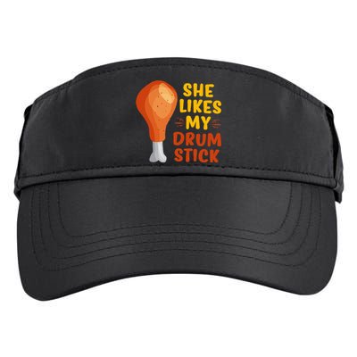 She Likes My Drum Stick Funny Couple Matching Thanksgiving  Adult Drive Performance Visor