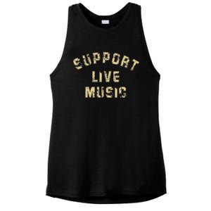 Support Live Music Musicians Concertgoers Music Lovers Ladies PosiCharge Tri-Blend Wicking Tank