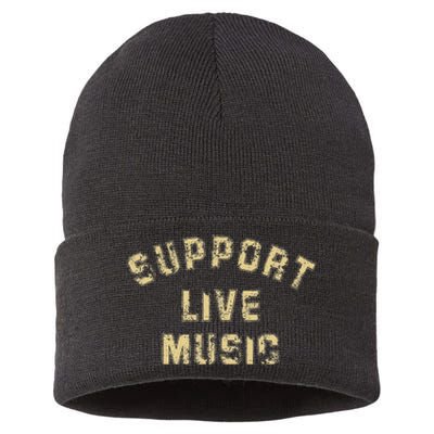 Support Live Music Musicians Concertgoers Music Lovers Sustainable Knit Beanie