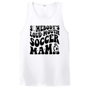 Somebody’s Loud Mouth Soccer Mama Retro Wavy Groovy Back PosiCharge Competitor Tank