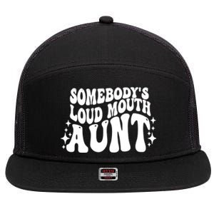 Somebody’s Loud Mouth Aunt Retro Wavy Groovy 7 Panel Mesh Trucker Snapback Hat