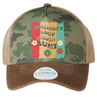 Somebody's loud mouth aunt Retro Groovy Wo Girl Boy Legacy Tie Dye Trucker Hat