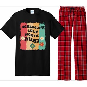 Somebody's loud mouth aunt Retro Groovy Wo Girl Boy Pajama Set