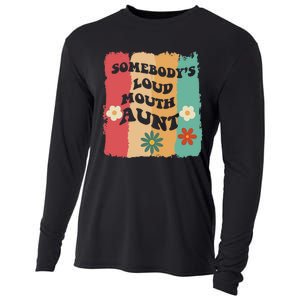 Somebody's loud mouth aunt Retro Groovy Wo Girl Boy Cooling Performance Long Sleeve Crew