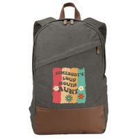 Somebody's loud mouth aunt Retro Groovy Wo Girl Boy Cotton Canvas Backpack