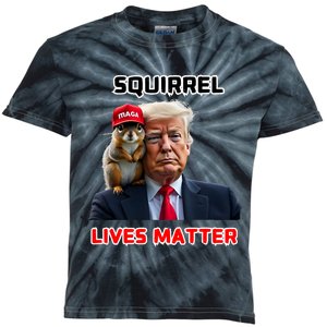 Squirrel Lives Matter Quote Vote Trump Vince 2024 Kids Tie-Dye T-Shirt