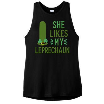 She Likes My Leprechaun Funny Saint PatrickS Day Couple Sex Joke Funny Ladies PosiCharge Tri-Blend Wicking Tank