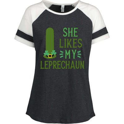 She Likes My Leprechaun Funny Saint PatrickS Day Couple Sex Joke Funny Enza Ladies Jersey Colorblock Tee