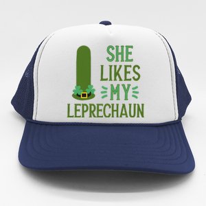 She Likes My Leprechaun Funny Saint PatrickS Day Couple Sex Joke Funny Trucker Hat