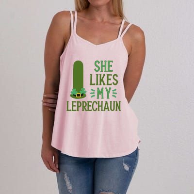 She Likes My Leprechaun Funny Saint PatrickS Day Couple Sex Joke Funny Women's Strappy Tank