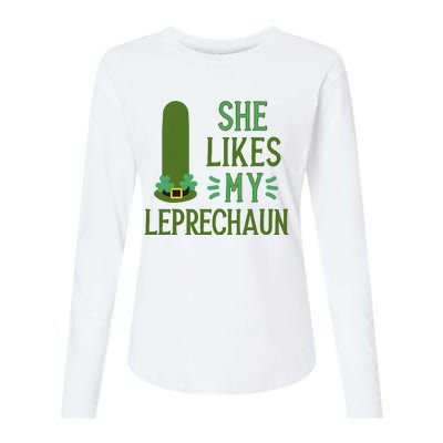 She Likes My Leprechaun Funny Saint PatrickS Day Couple Sex Joke Funny Womens Cotton Relaxed Long Sleeve T-Shirt