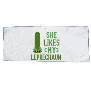 She Likes My Leprechaun Funny Saint PatrickS Day Couple Sex Joke Funny Large Microfiber Waffle Golf Towel