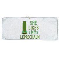 She Likes My Leprechaun Funny Saint PatrickS Day Couple Sex Joke Funny Large Microfiber Waffle Golf Towel