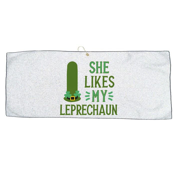 She Likes My Leprechaun Funny Saint PatrickS Day Couple Sex Joke Funny Large Microfiber Waffle Golf Towel