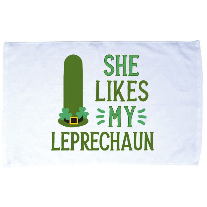 She Likes My Leprechaun Funny Saint PatrickS Day Couple Sex Joke Funny Microfiber Hand Towel