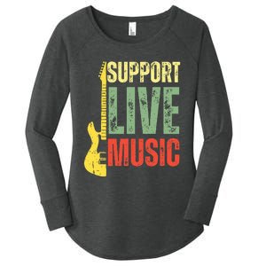 Support Live Music Lovers Music Concert Festival Local Bands Women's Perfect Tri Tunic Long Sleeve Shirt