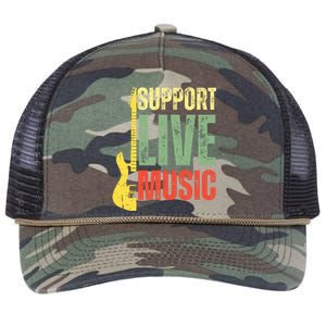 Support Live Music Lovers Music Concert Festival Local Bands Retro Rope Trucker Hat Cap