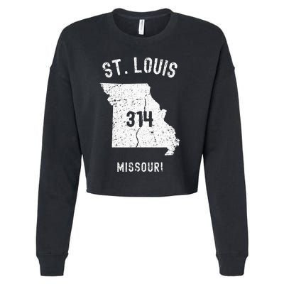 St. Louis Missouri Mo 314 Vintage Athletic Style Cropped Pullover Crew