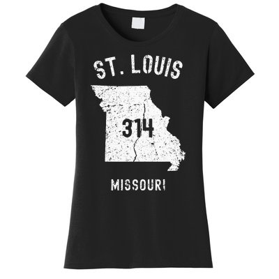 St. Louis Missouri Mo 314 Vintage Athletic Style Women's T-Shirt