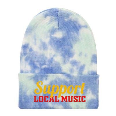 Support Local Music Finest Art Musician Bands Store Vinyl Tie Dye 12in Knit Beanie