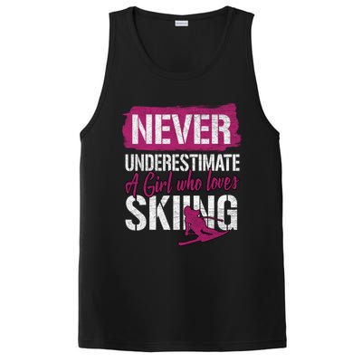 Ski Lovers Never Underestimate A Who Loves Skiing Gift Meaningful Gift PosiCharge Competitor Tank