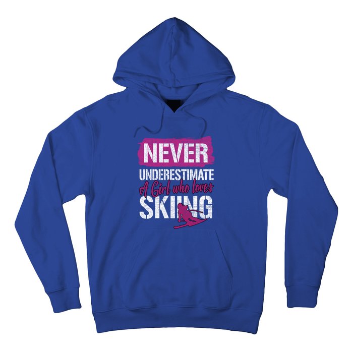 Ski Lovers Never Underestimate A Who Loves Skiing Gift Meaningful Gift Hoodie