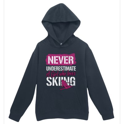 Ski Lovers Never Underestimate A Who Loves Skiing Gift Meaningful Gift Urban Pullover Hoodie