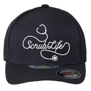 Scrub Life Nurse Doctor Stethoscope Passionate Medical RN Flexfit Unipanel Trucker Cap