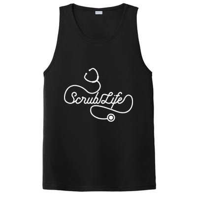 Scrub Life Nurse Doctor Stethoscope Passionate Medical RN PosiCharge Competitor Tank