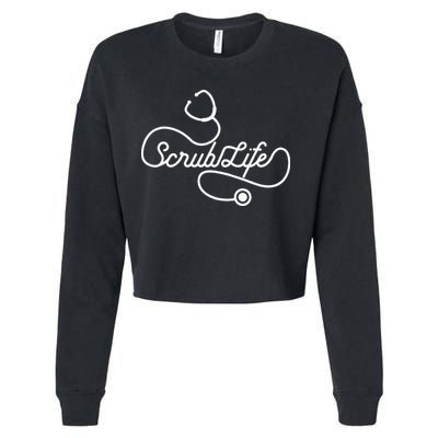 Scrub Life Nurse Doctor Stethoscope Passionate Medical RN Cropped Pullover Crew