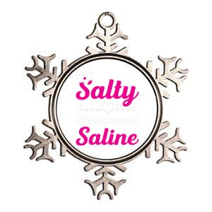 Salty Like Normal Saline Heartbeat Graphic Gift Metallic Star Ornament