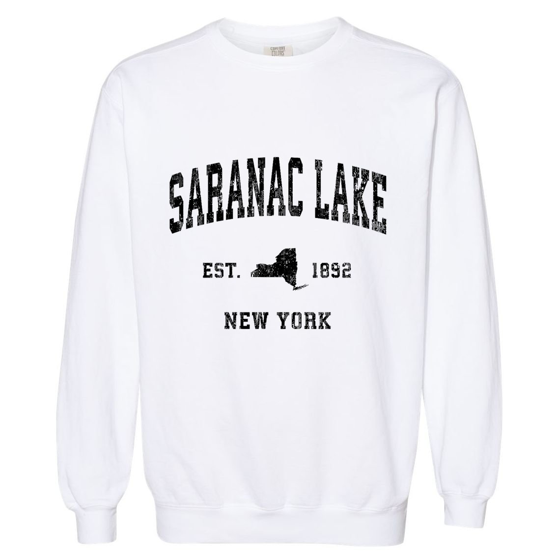Saranac Lake New York Ny Vintage Athletic Sports Design Garment-Dyed Sweatshirt