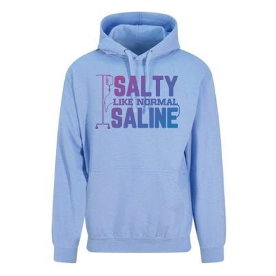 Salty Like Normal Saline Nurse Funny Nursing Cna Rn Lpn Gift Unisex Surf Hoodie