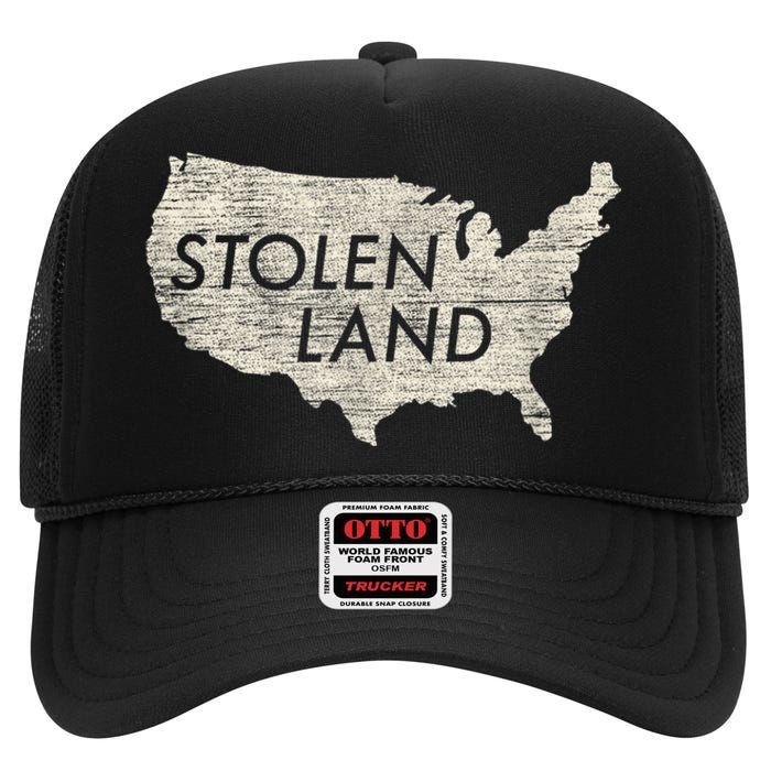 Stolen Land Native American Indigenous High Crown Mesh Back Trucker Hat