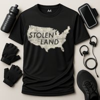 Stolen Land Native American Indigenous Cooling Performance Crew T-Shirt