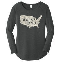 Stolen Land Native American Indigenous Women's Perfect Tri Tunic Long Sleeve Shirt