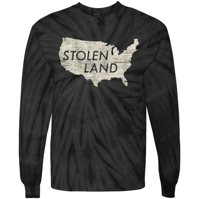 Stolen Land Native American Indigenous Tie-Dye Long Sleeve Shirt