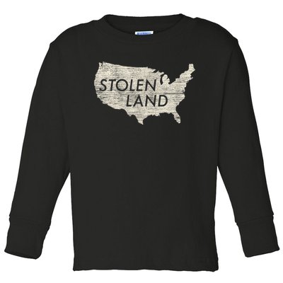 Stolen Land Native American Indigenous Toddler Long Sleeve Shirt