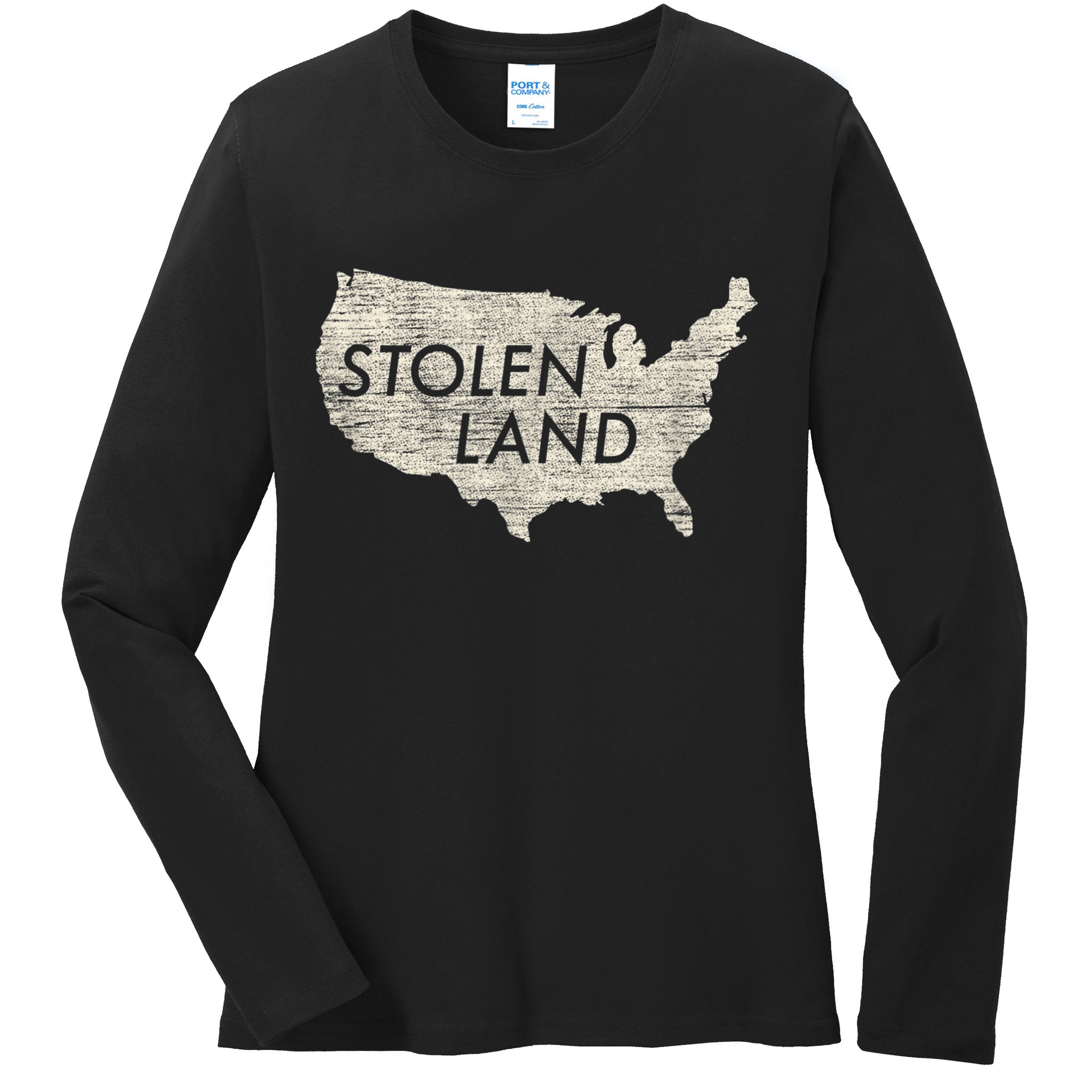 Stolen Land Native American Indigenous Ladies Long Sleeve Shirt