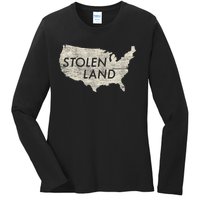 Stolen Land Native American Indigenous Ladies Long Sleeve Shirt