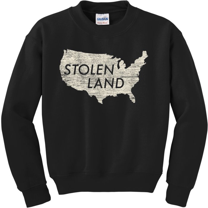 Stolen Land Native American Indigenous Kids Sweatshirt